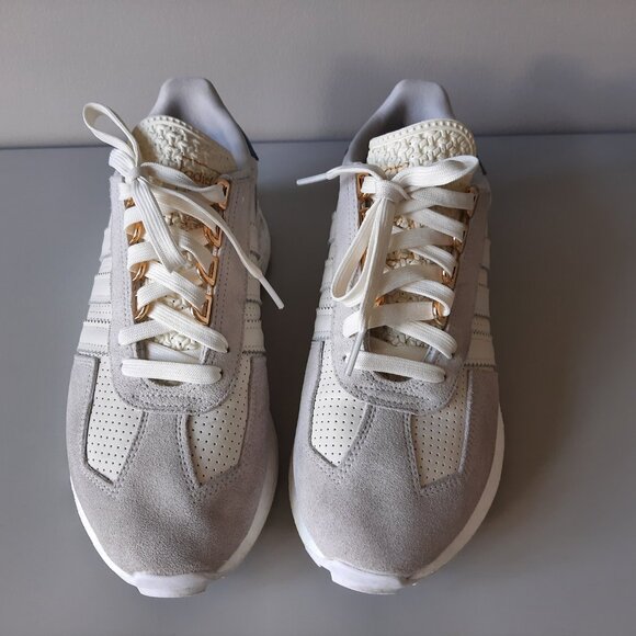 adidas White and Blue Women's Sneakers - Picture 4 of 11